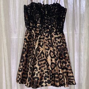Leopard Print Short Party Dress